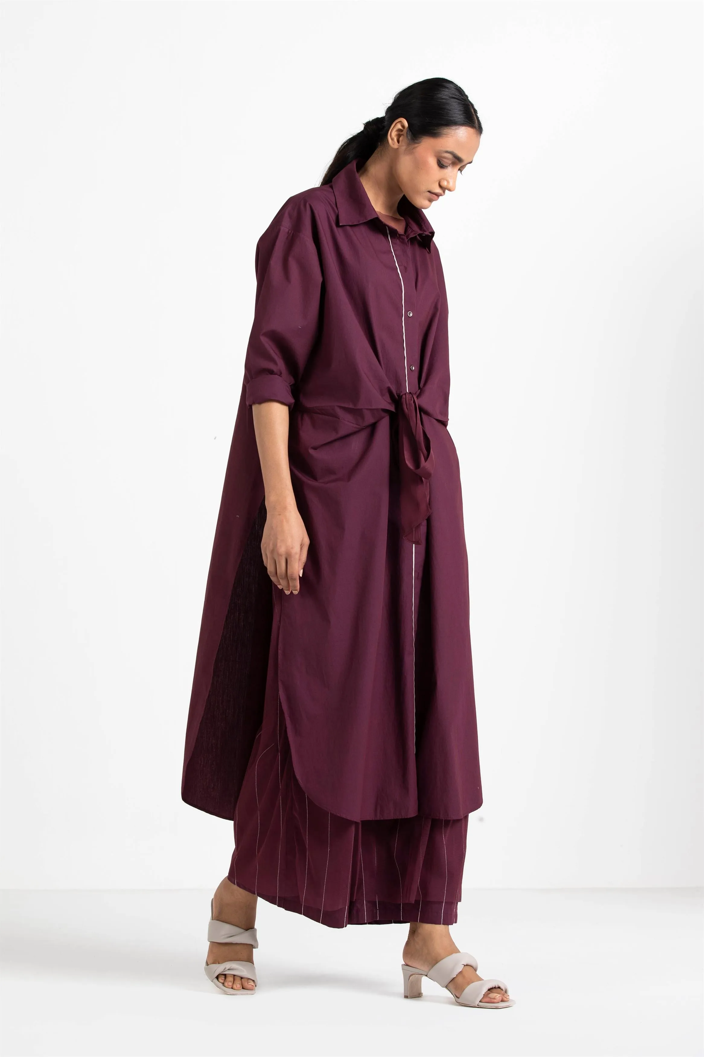 THREE   -   Front Knot Shirt   Slip