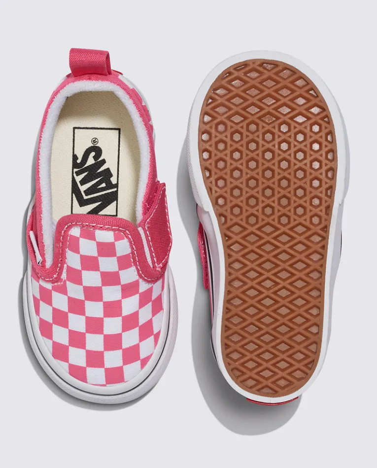 TODDLER SLIP ON V - COLOR THEORY CHECKERBOARD HONEYSUCKLE