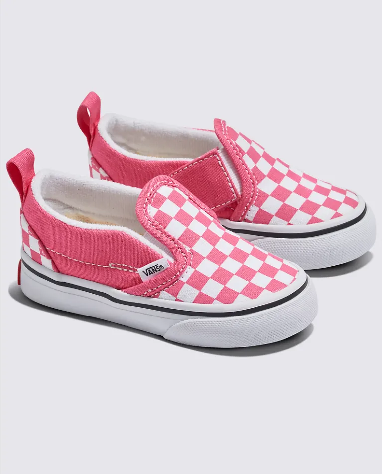 TODDLER SLIP ON V - COLOR THEORY CHECKERBOARD HONEYSUCKLE
