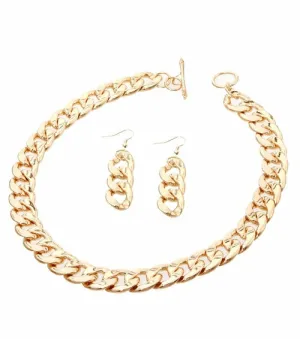 Toggle Chain Necklace Set - Heavy!  Weighs 7 oz