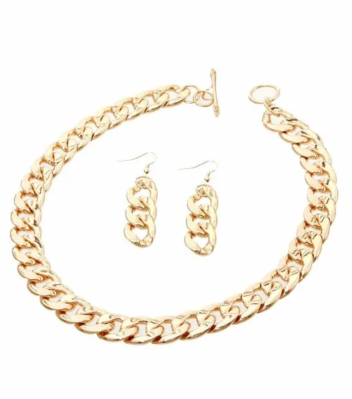 Toggle Chain Necklace Set - Heavy!  Weighs 7 oz