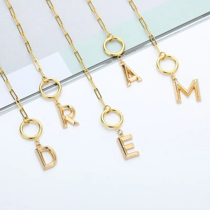 Toggle Clasp Initial Letter Necklace