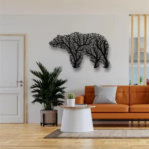 Tree Bear Metal Wall Decor