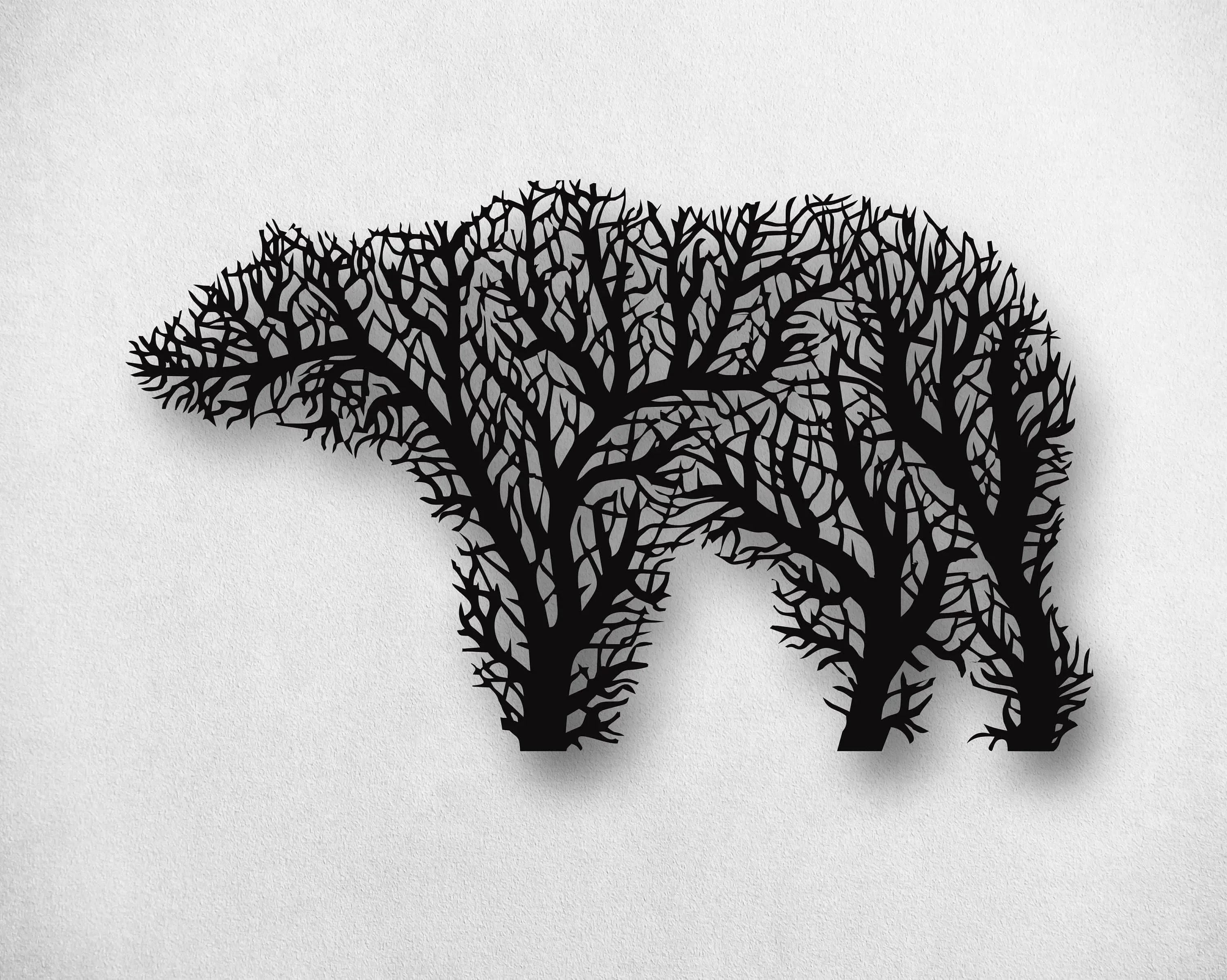 Tree Bear Metal Wall Decor