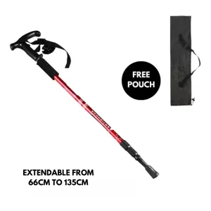 Trekking Walking Cane Heavy Duty Ultra-Light Shock-Resistant Folding Hiking Poles with Non-Slip Handles & Adjustable Telescopic Outdoor Camping, Hiking, Climbing