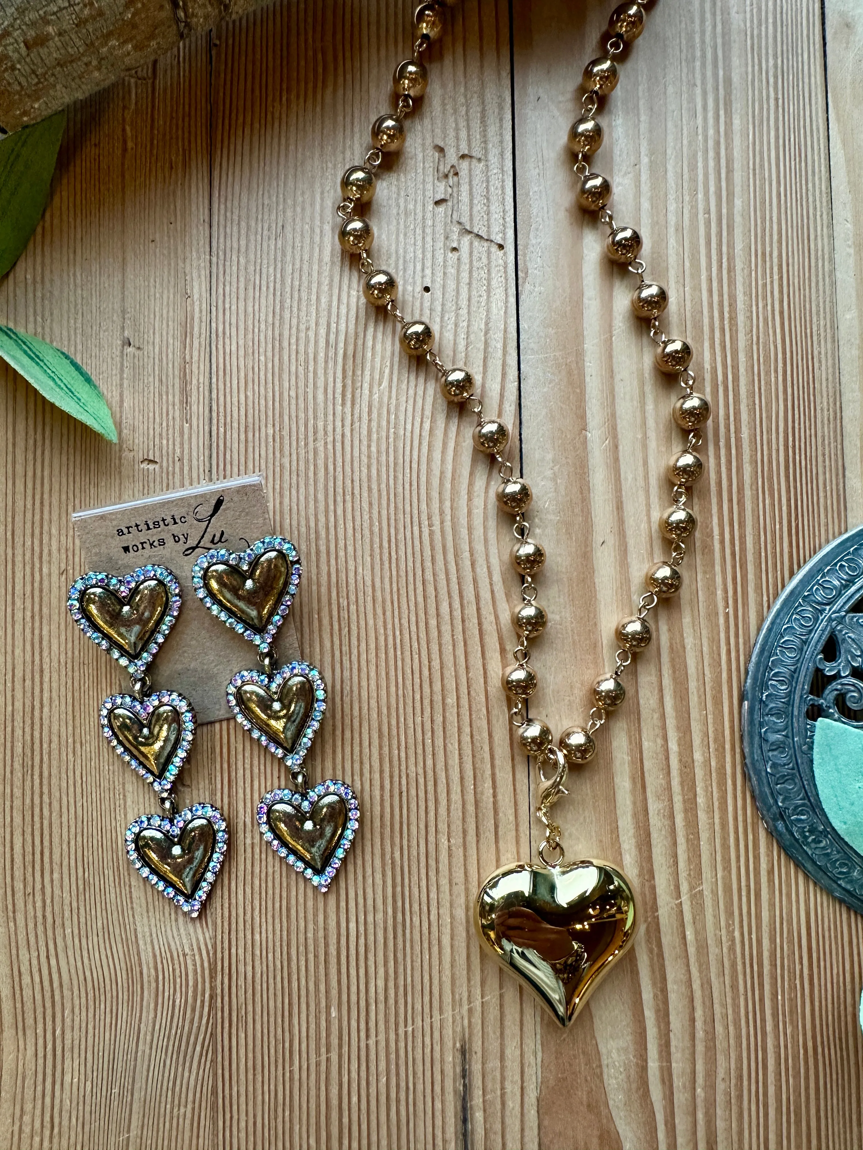Triple Heart Earrings