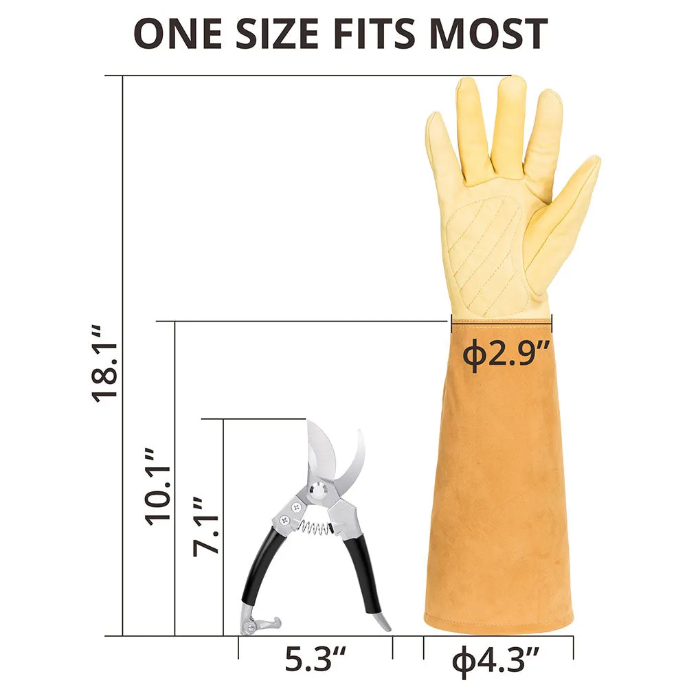 TRIPLETREE Thorn Proof Rose Pruning Gardening Gloves