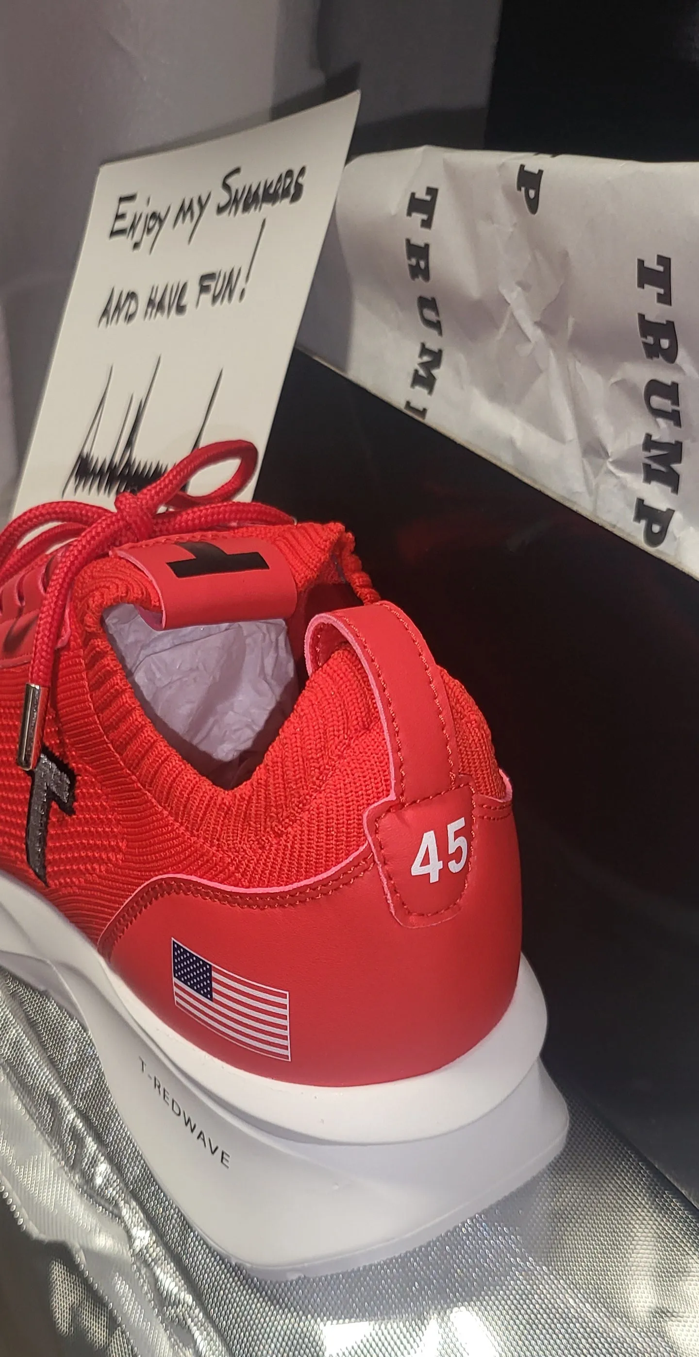 Trump 45 Red Wave And White Potus45 Casual Shoes Sneakers USA