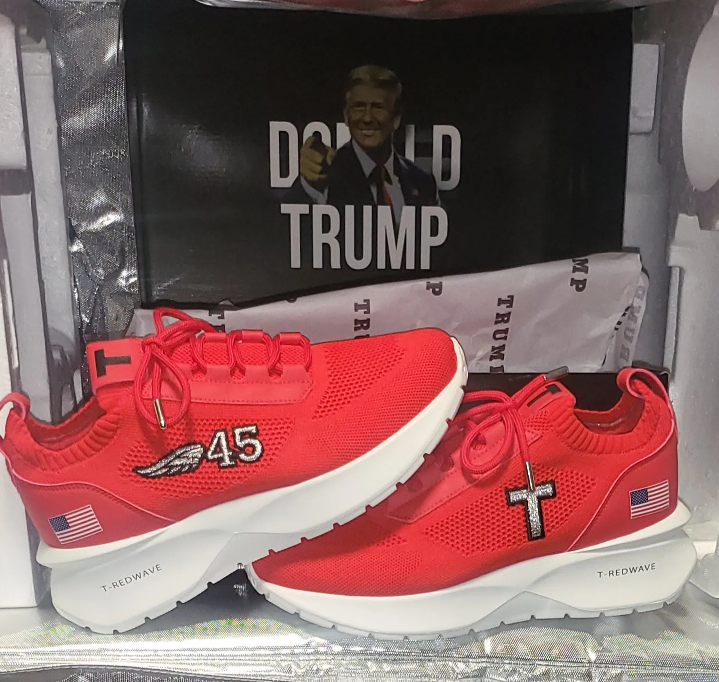 Trump 45 Red Wave And White Potus45 Casual Shoes Sneakers USA