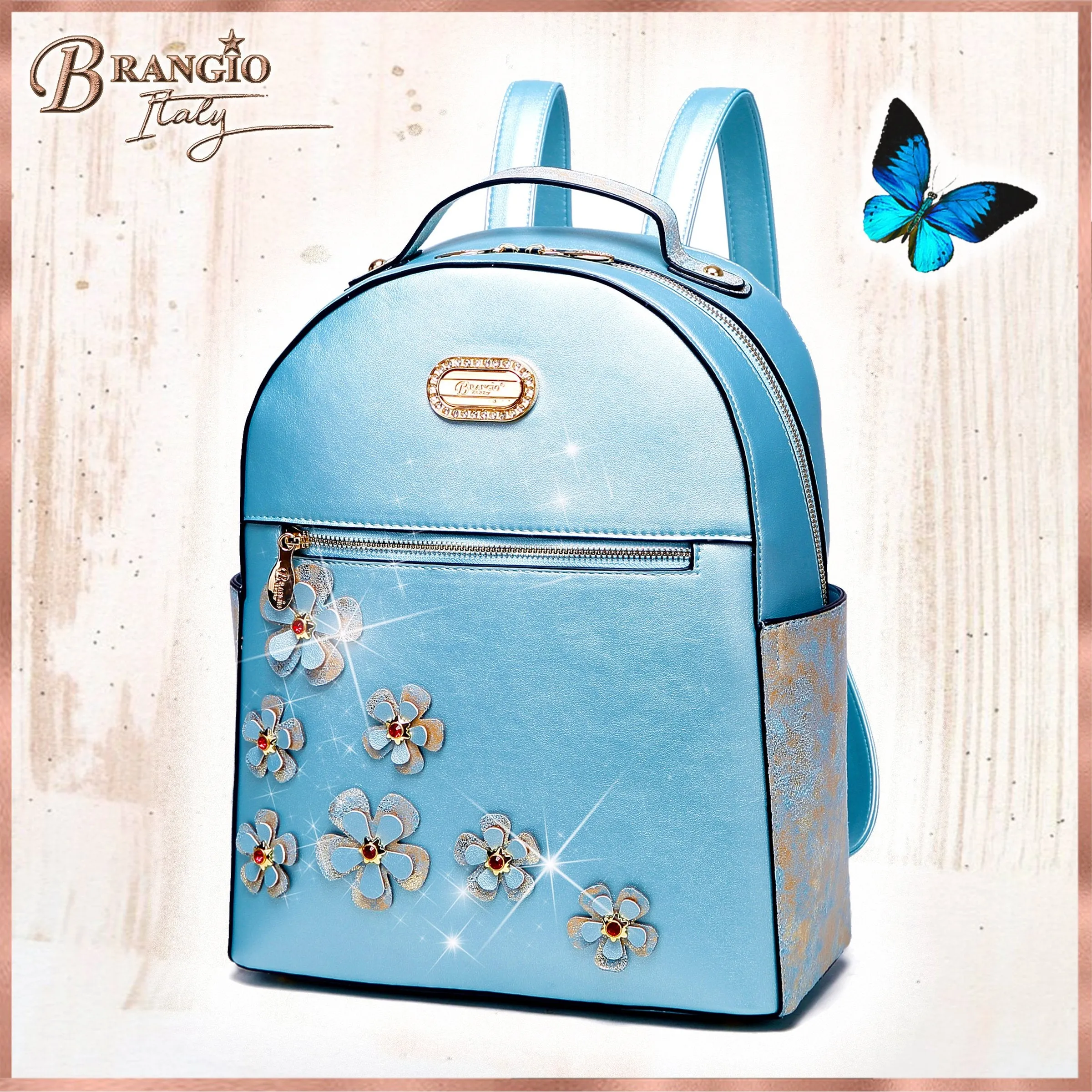 Twinkle Cosmos Handmade Floral Fashion Backpack [KTB9558]