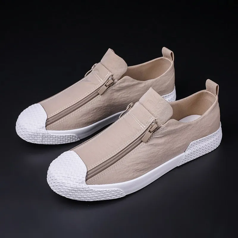 Umbrella Cloth Men's Shoes Casual Side Zipper Low-top Sports Sneakers