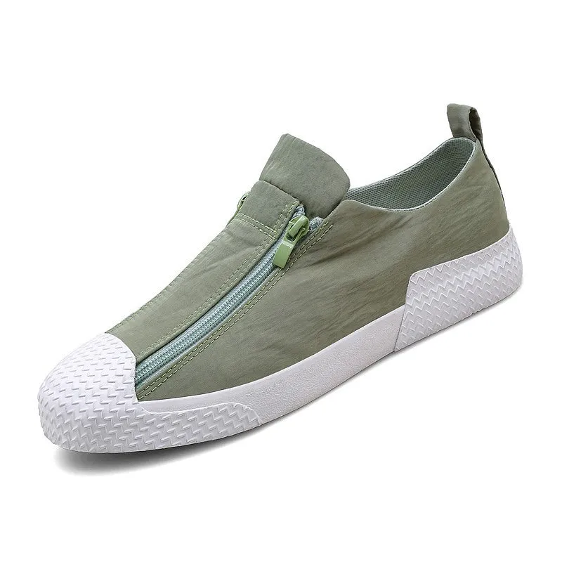 Umbrella Cloth Men's Shoes Casual Side Zipper Low-top Sports Sneakers