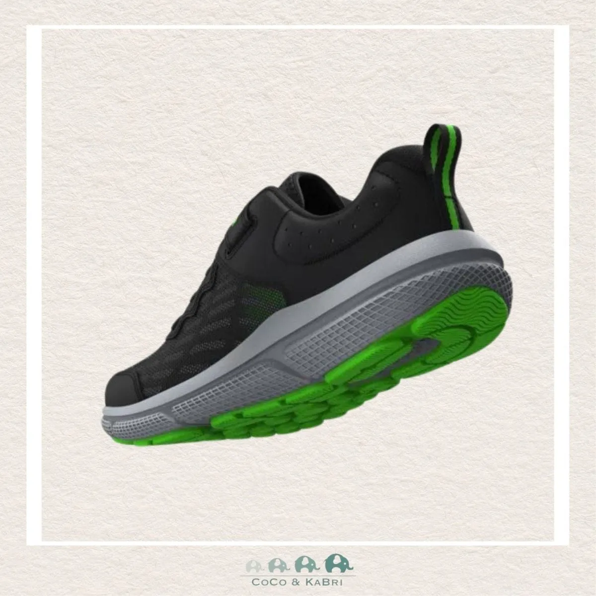 Under Armour: Boy's Pre-School Assert 10 AC Running Shoes Black/Green (N4-192)