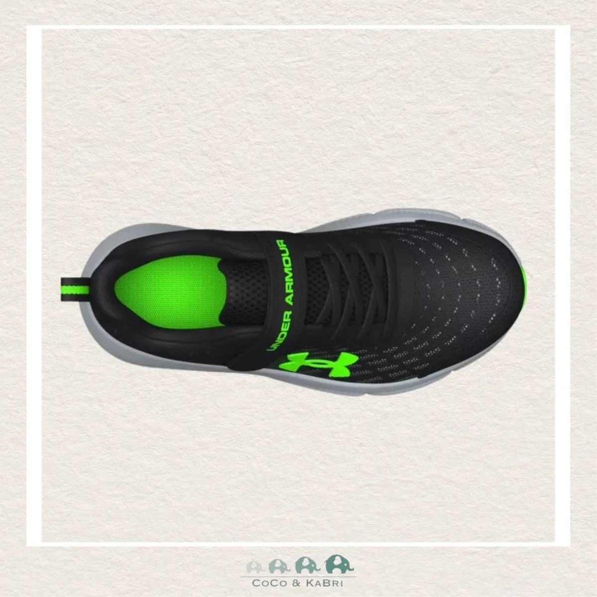 Under Armour: Boy's Pre-School Assert 10 AC Running Shoes Black/Green (N4-192)
