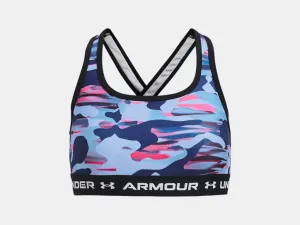 Under Armour Girls' UA Crossback Printed Sports Bra