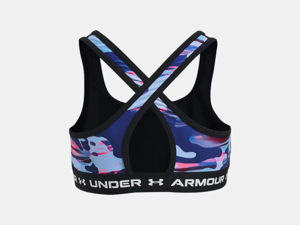 Under Armour Girls' UA Crossback Printed Sports Bra