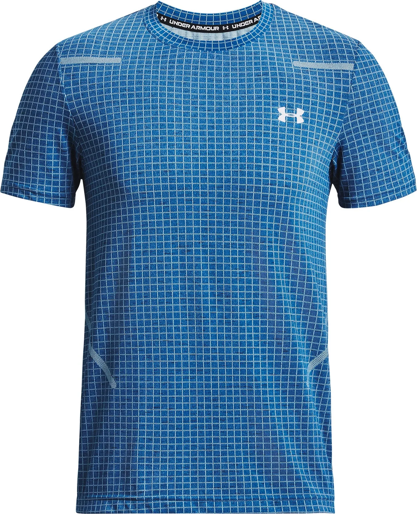 Under Armour Seamless Grid Short Sleeve Mens Training Top - Blue