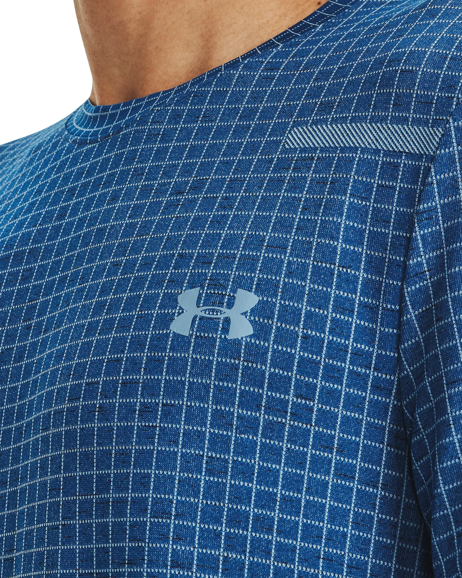 Under Armour Seamless Grid Short Sleeve Mens Training Top - Blue