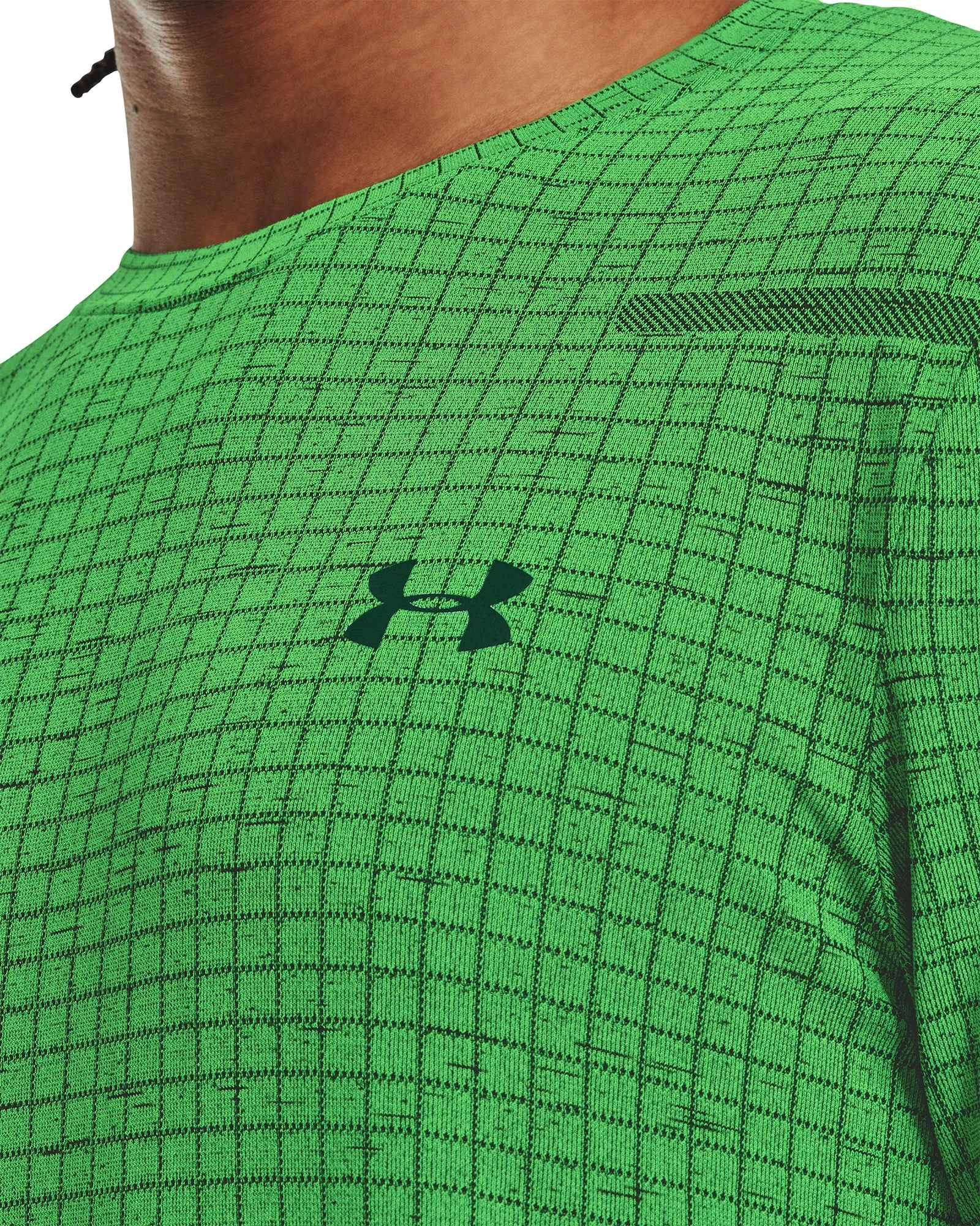 Under Armour Seamless Grid Short Sleeve Mens Training Top - Green
