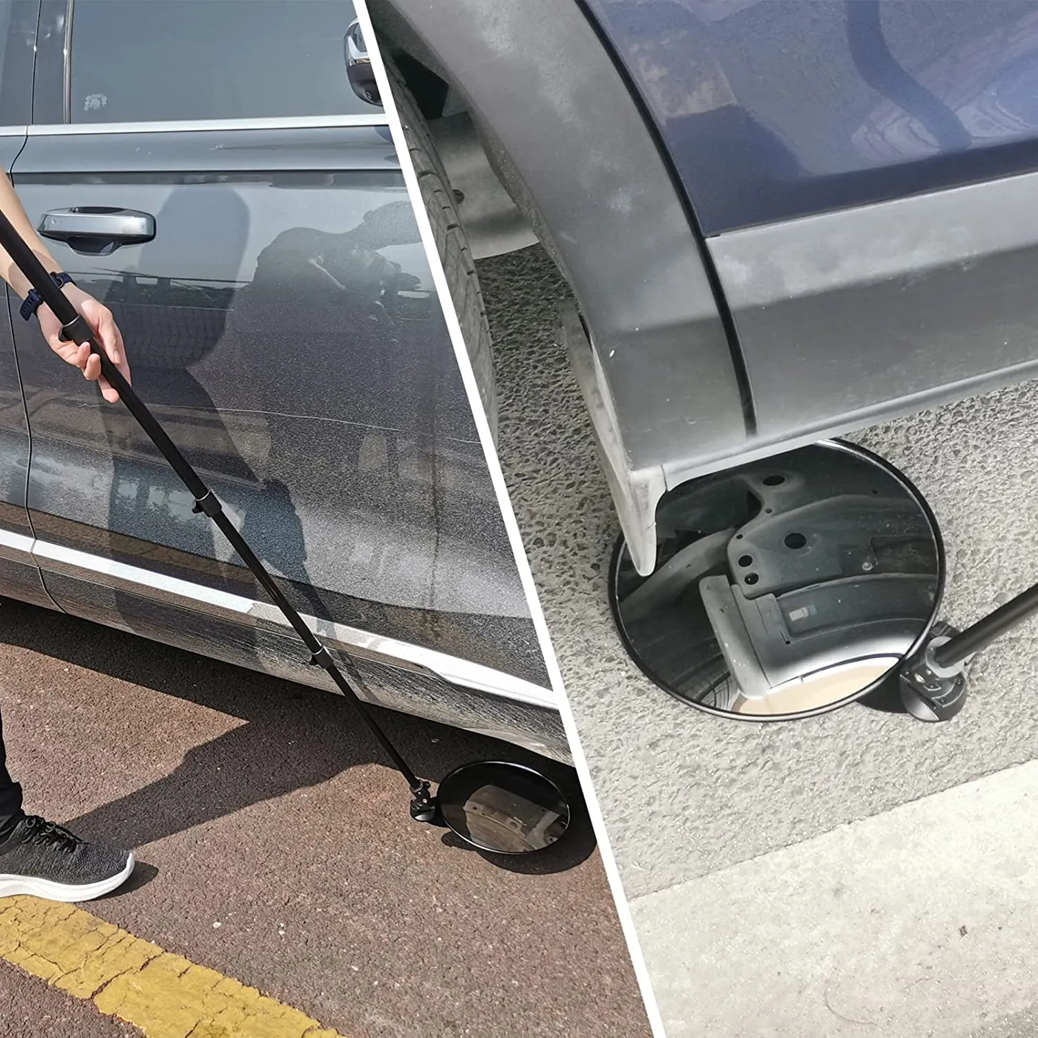 Under Vehicle Inspection Mirror with Telescoping Handle
