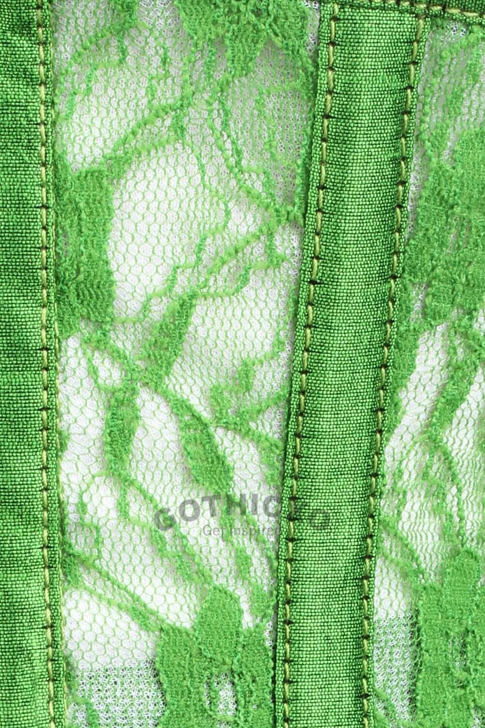 Underbust Plus Size Green Mesh with Lace Waspie Corset