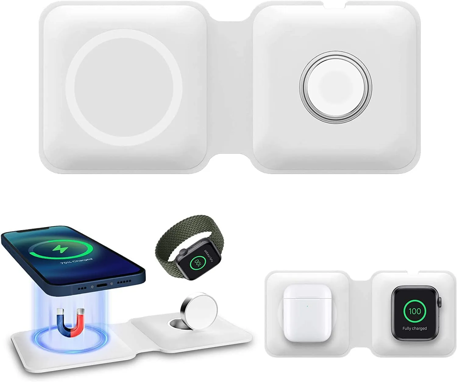USB MAGNETIC DUO WIRELESS CHARGING DOCK PAD
