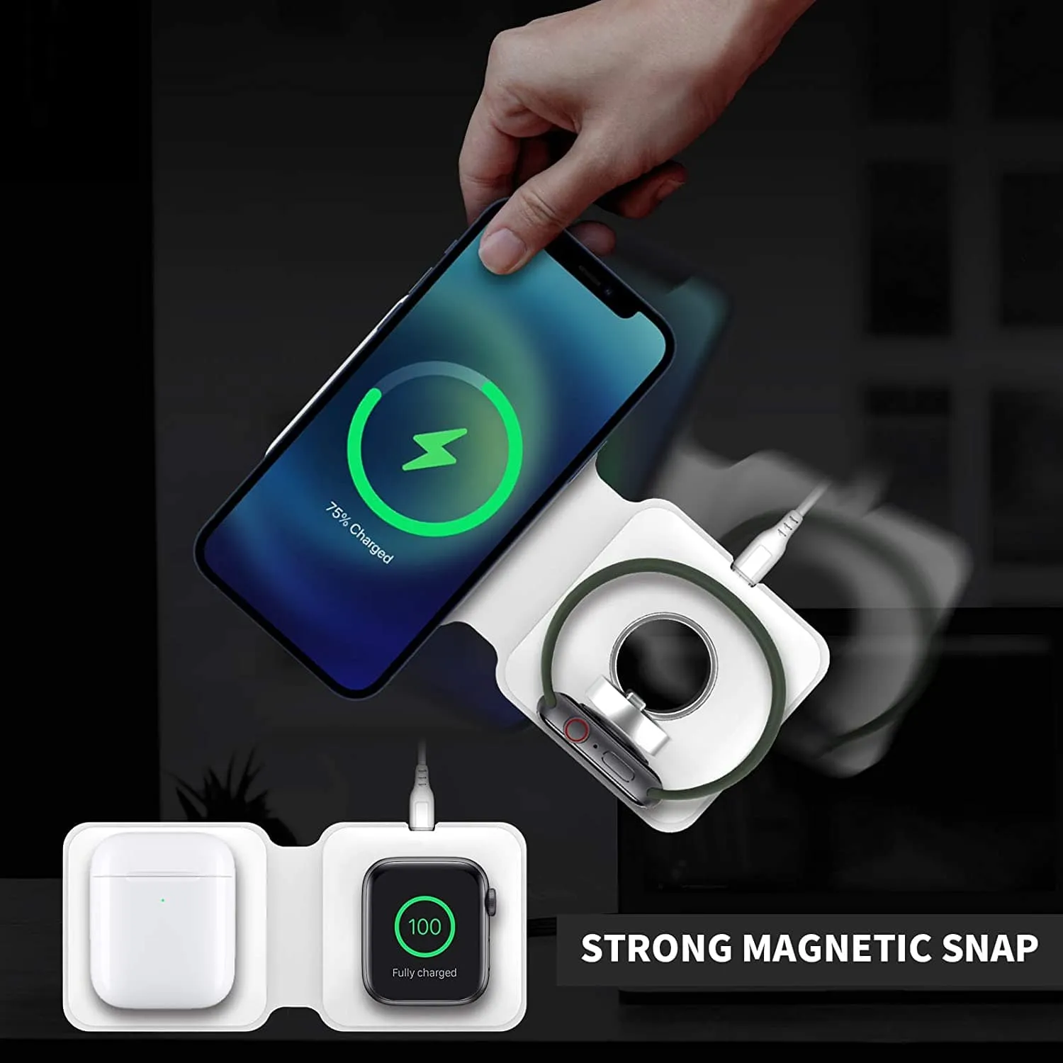 USB MAGNETIC DUO WIRELESS CHARGING DOCK PAD
