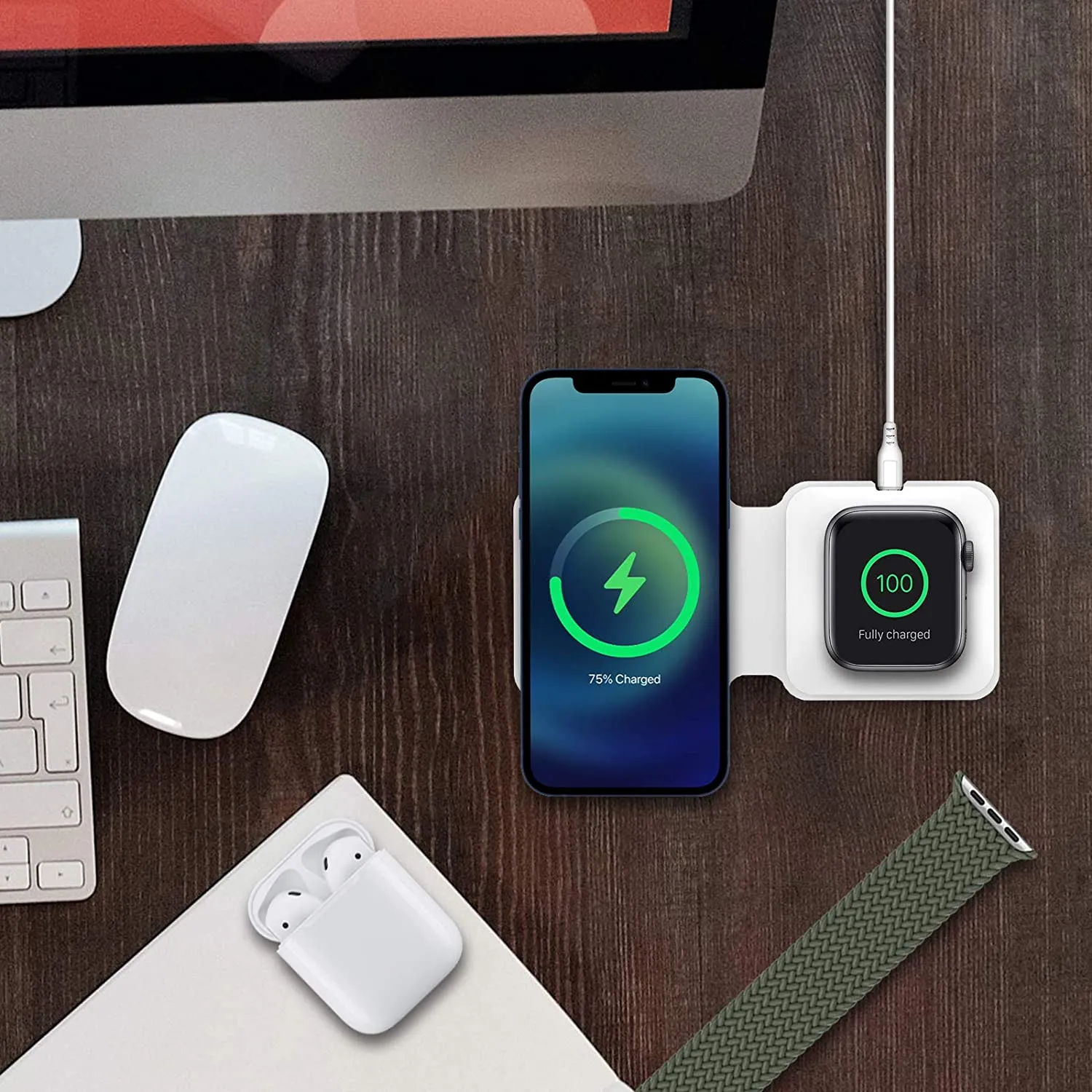 USB MAGNETIC DUO WIRELESS CHARGING DOCK PAD