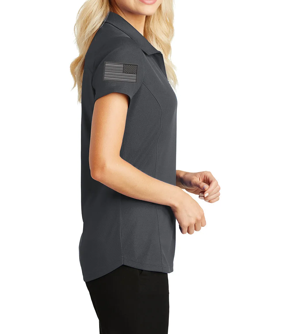 USCCA Ladies Port Authority® Pinpoint Mesh Zip Polo