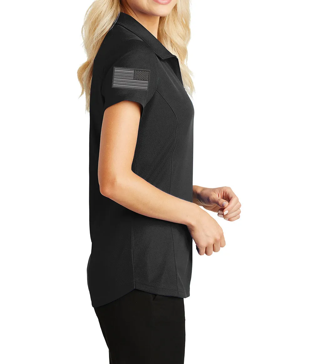 USCCA Ladies Port Authority® Pinpoint Mesh Zip Polo