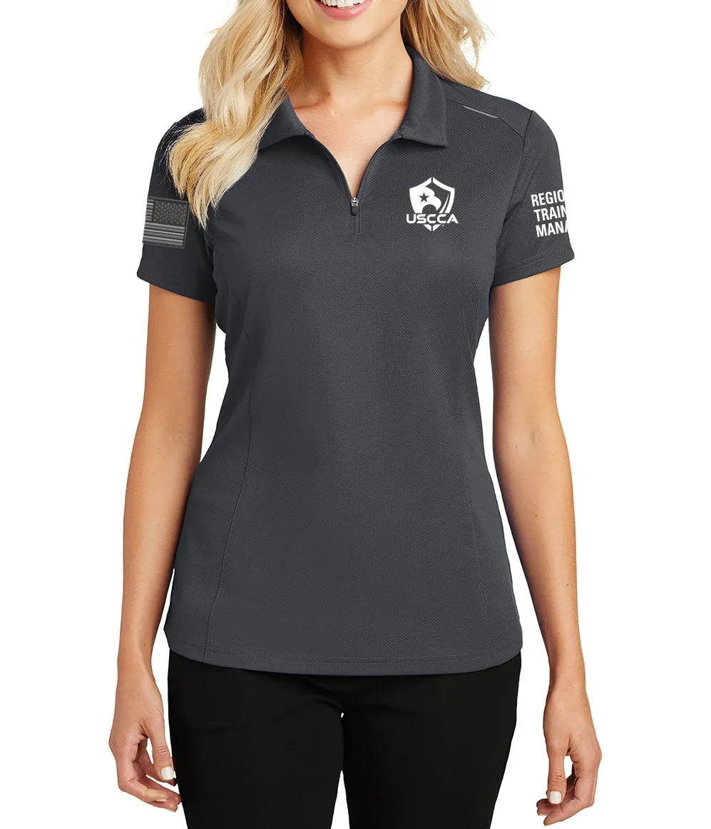 USCCA Ladies Port Authority® Pinpoint Mesh Zip Polo