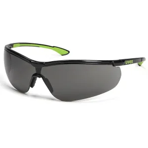 Uvex Sportstyle Safety Glasses 9193 Black and Green Frame with Grey Anti-Fog Lens
