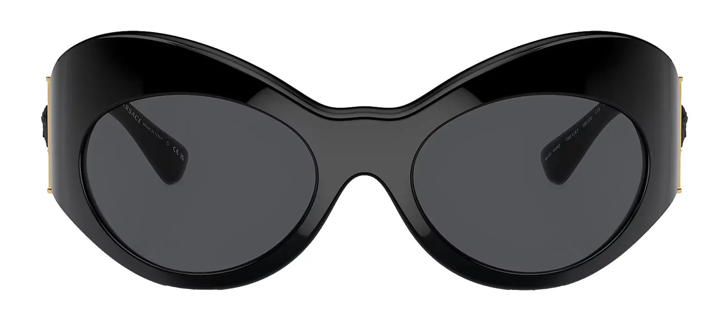 Versace VE 4462 GB1/87 Fashion Plastic Black Sunglasses with Grey Lens