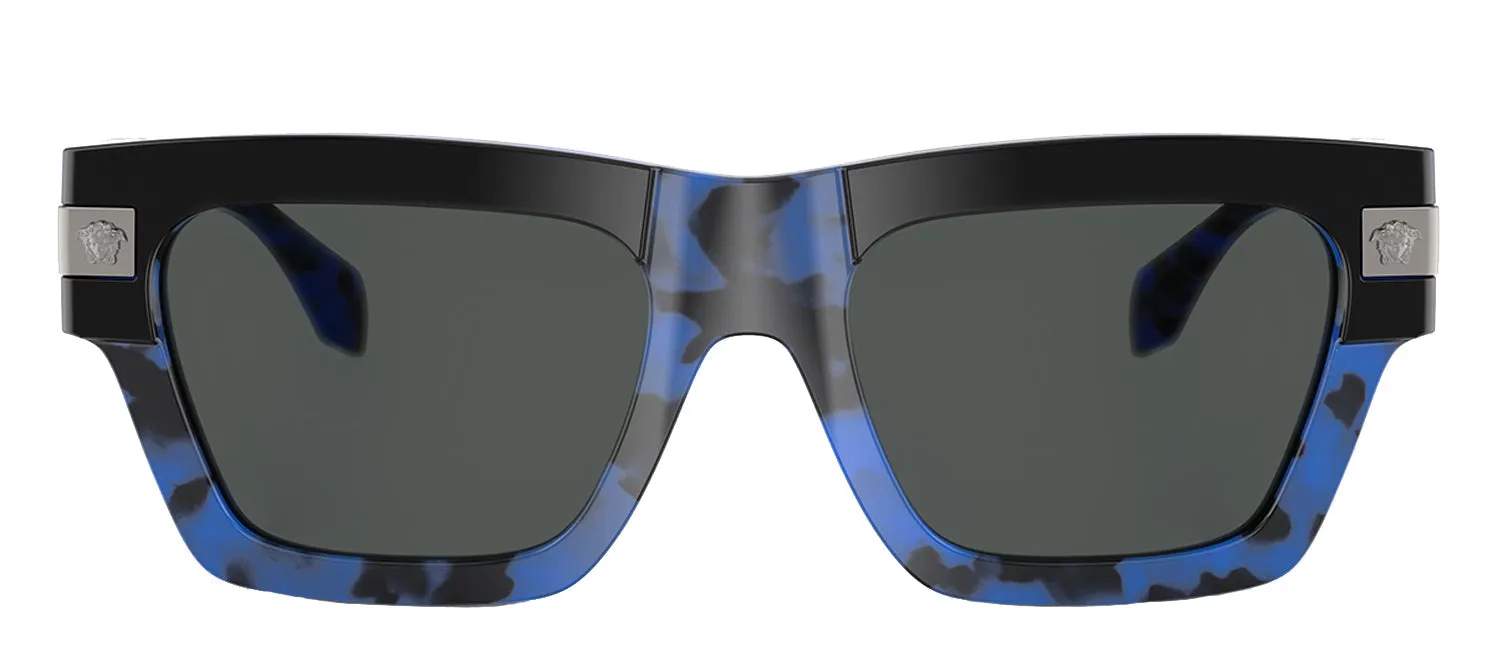 Versace VE 4464 545887 Rectangle Plastic Blue Sunglasses with Grey Lens