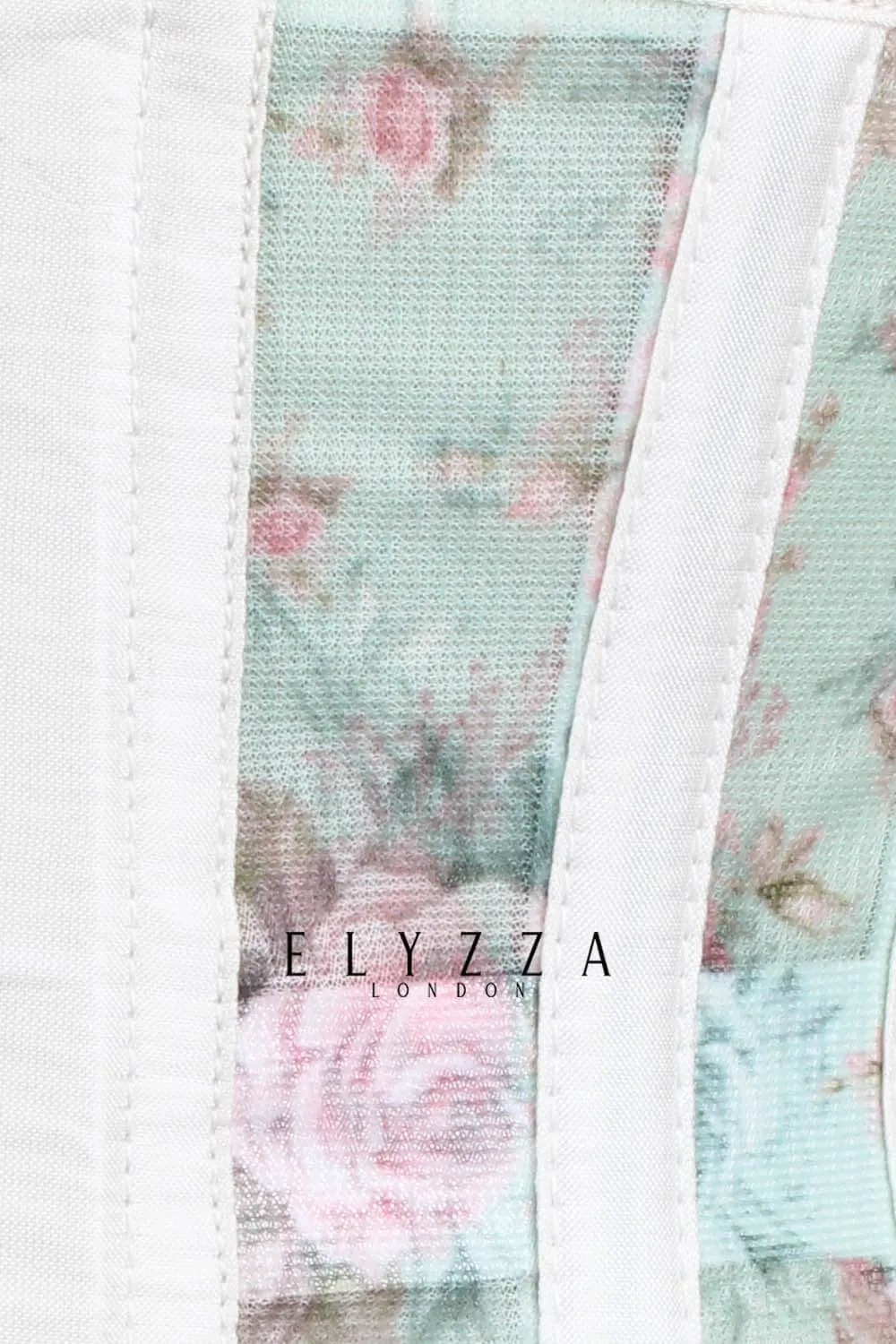 Victorian Floral Print Mesh Corset