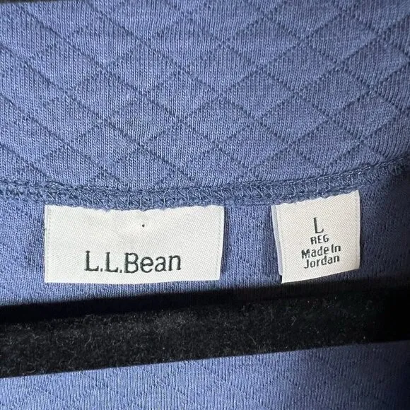 Vintage 90s L.L. Bean Womens L Blue Waffle Knit Long Cardigan Sweater Lagenlook