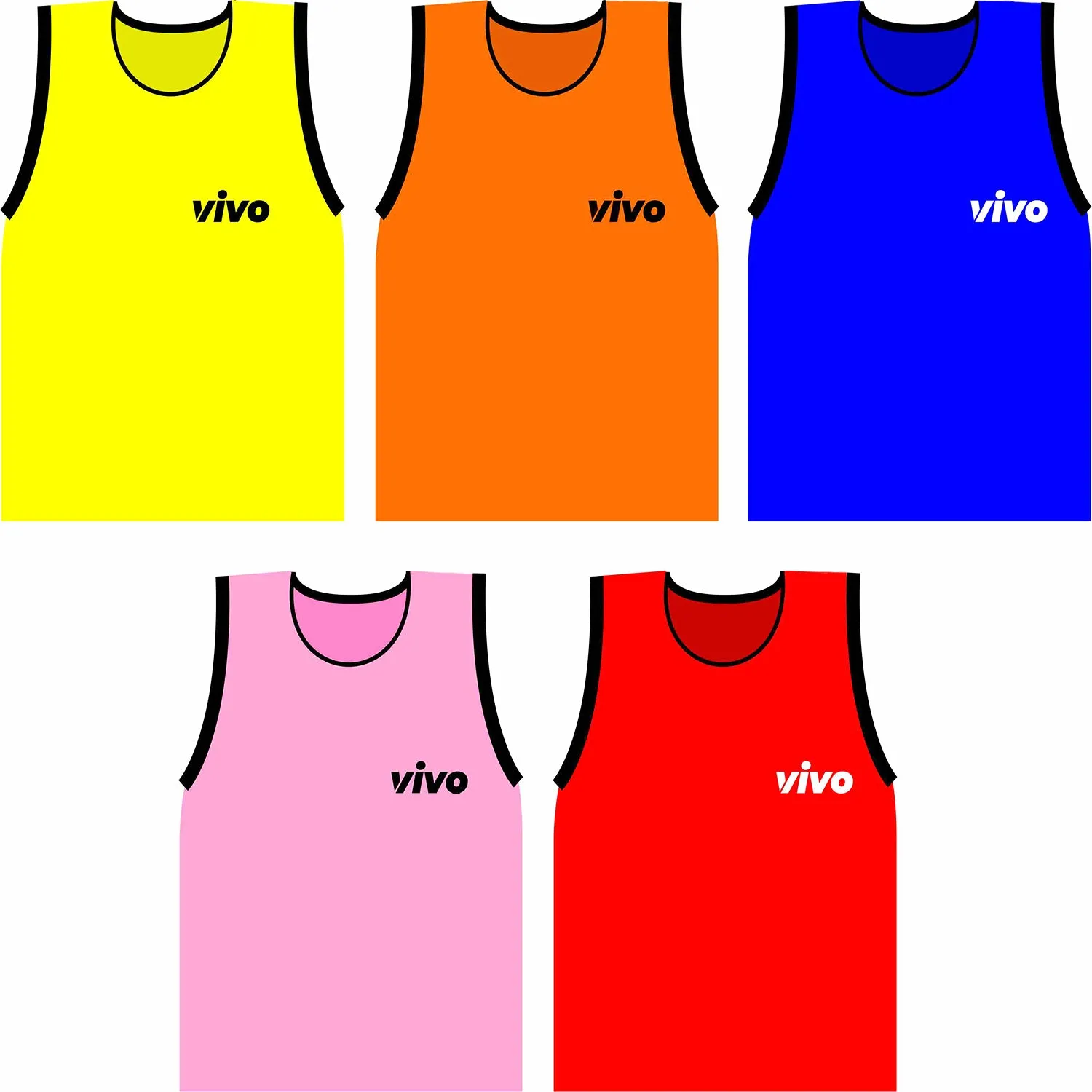 VIVO Mesh Training Bibs - Set of 5