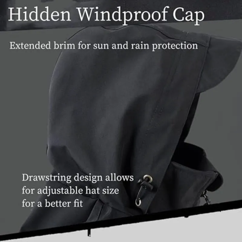 Waterproof Jacket with Hood Lightweight Wind Jacket Outdoor Breathable Windbreaker for Hiking Travel Camping