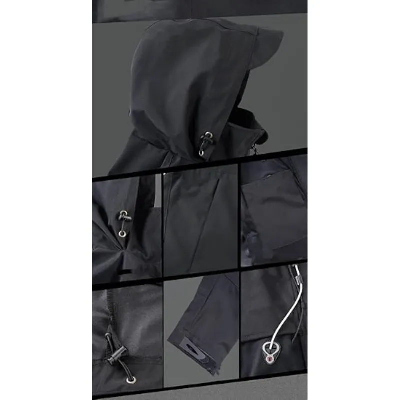Waterproof Jacket with Hood Lightweight Wind Jacket Outdoor Breathable Windbreaker for Hiking Travel Camping