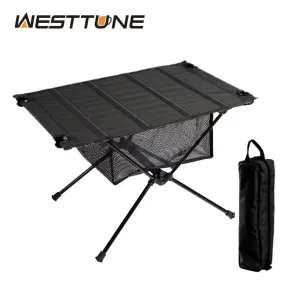WESTTUNE Portable Aluminum Folding Camping Table, Lightweight and Durable, 23.6" x 15.7"