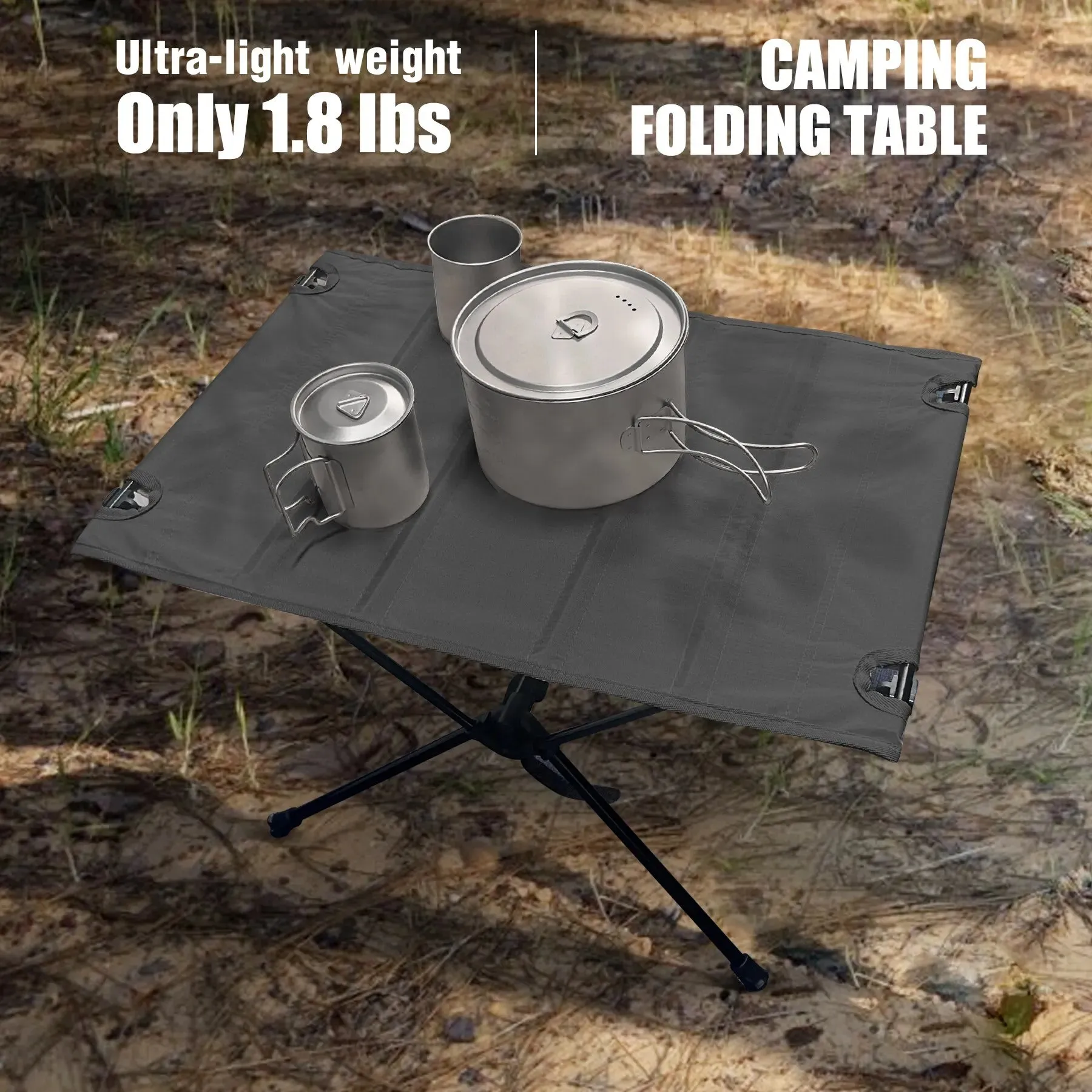 WESTTUNE Portable Aluminum Folding Camping Table, Lightweight and Durable, 23.6" x 15.7"