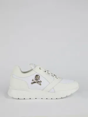 White Chunky Skull Sneakers