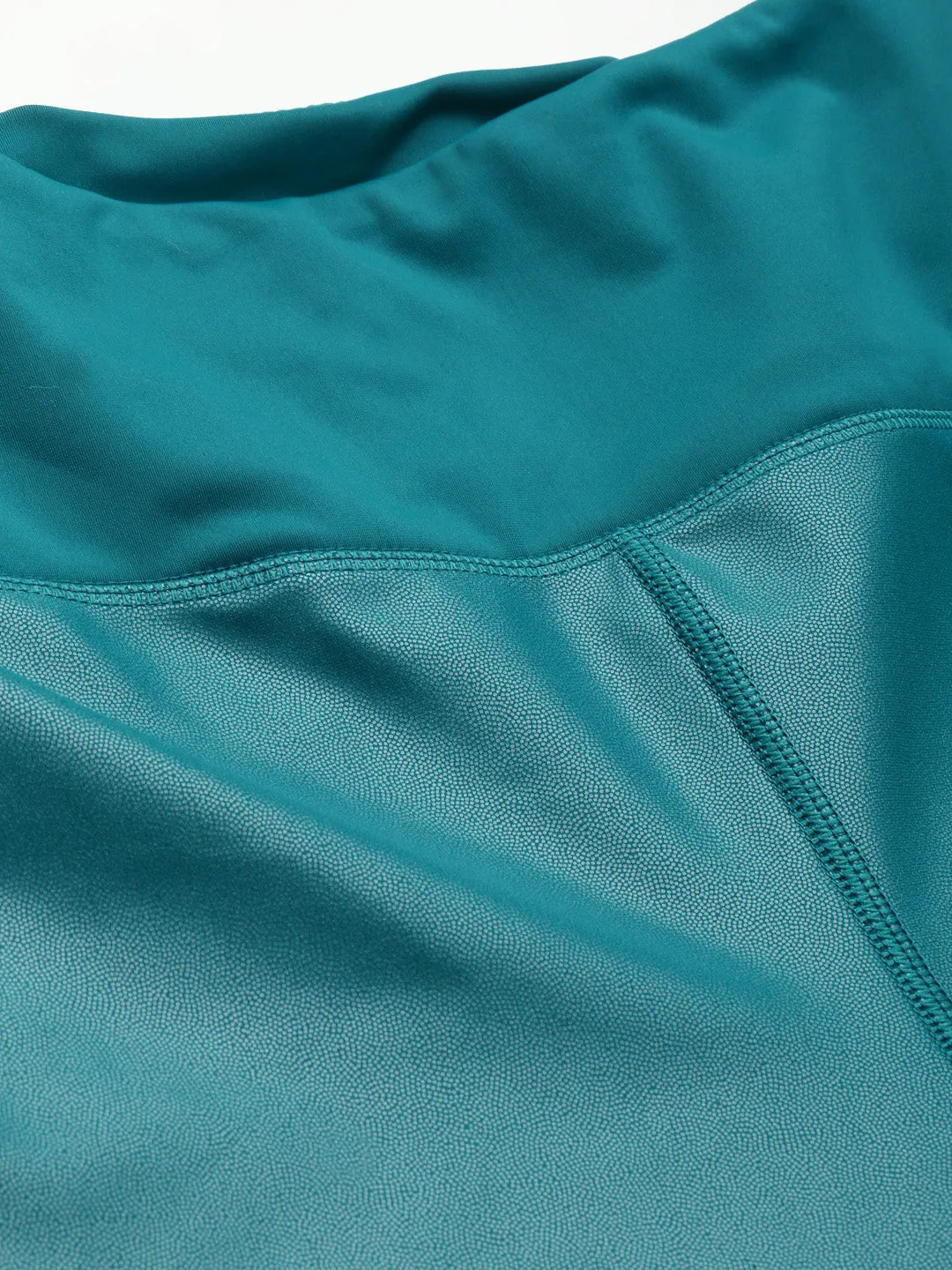 Women Teal Green Shin On Rapid Dry Training Tights