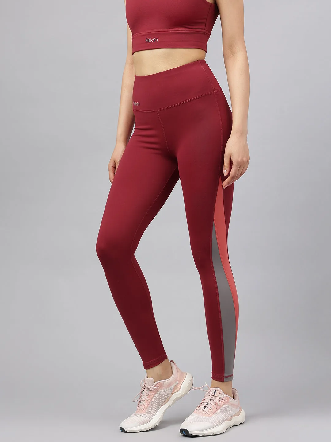 women's colorblock high waist training tights
