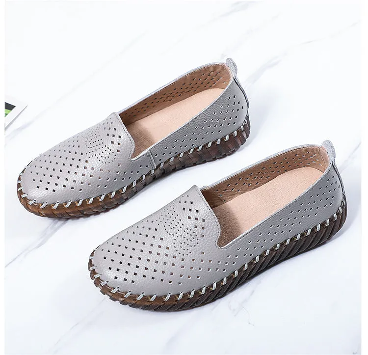Women's Leather Soft Sole Shoes Flat Comfortable Leather Shoes