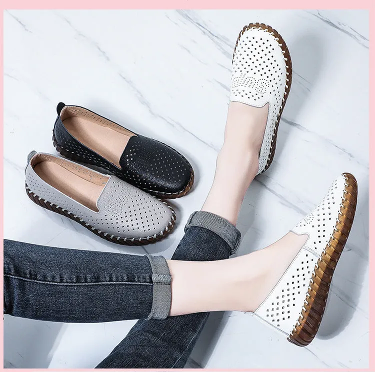 Women's Leather Soft Sole Shoes Flat Comfortable Leather Shoes