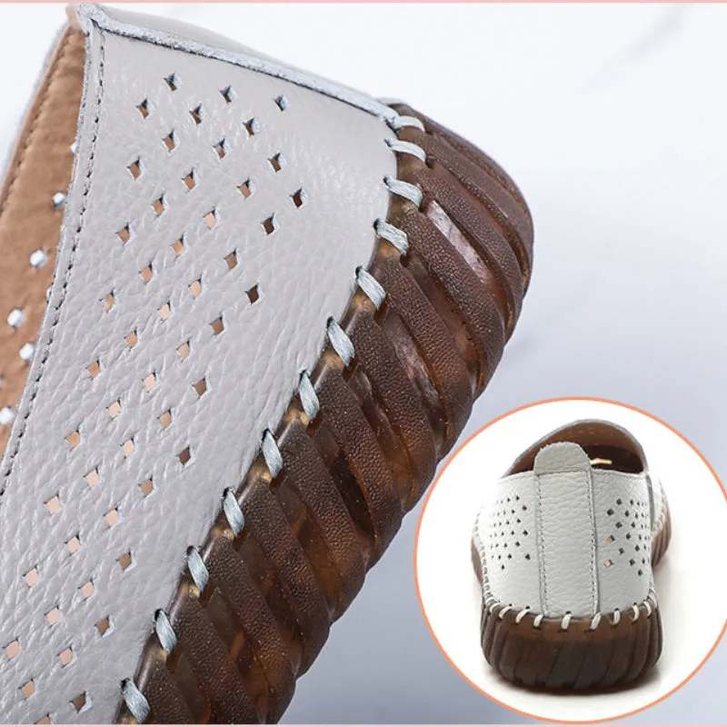 Women's Leather Soft Sole Shoes Flat Comfortable Leather Shoes