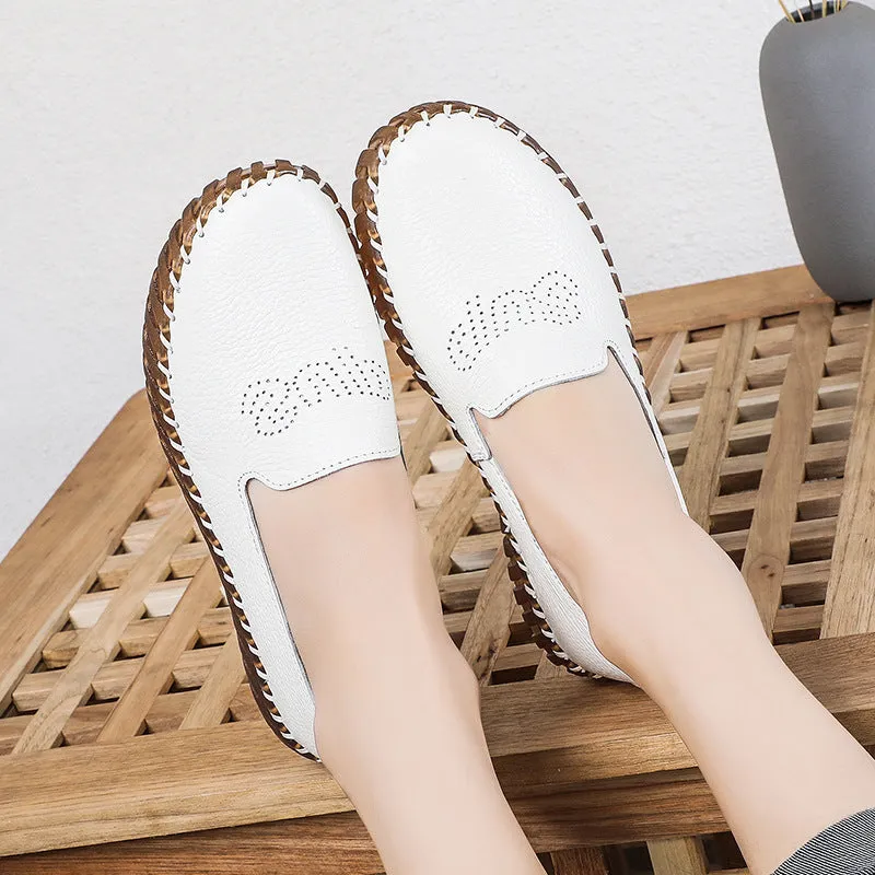 Women's Leather Soft Sole Shoes Flat Comfortable Leather Shoes