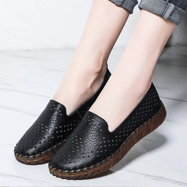 Women's Leather Soft Sole Shoes Flat Comfortable Leather Shoes