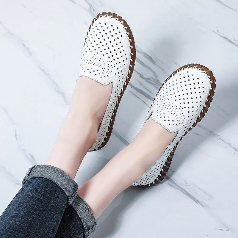 Women's Leather Soft Sole Shoes Flat Comfortable Leather Shoes